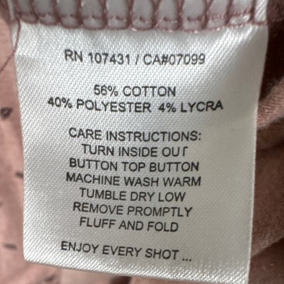 Linksoul Tempus Fugit Men's Pink Feather Printed Golf Polo Shirt Size Large - Picture 7 of 8